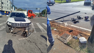 Colisão entre moto e carro mobiliza resgate em Ipatinga