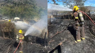 Incêndio em vegetação atinge carros às margens da BR-251 e mobiliza bombeiros em Salinas