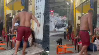 Mulher é agredida com chicotadas em frente a bar em Santa Luzia; suspeito é identificado