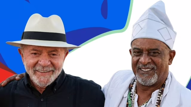 Lula recebe saudação de liderança de matriz africana durante evento cultural no ES
