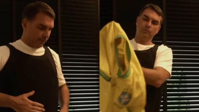 Flávio Bolsonaro diz usar colete à prova de balas por medo de atentado em agendas públicas