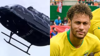 Neymar chega de helicóptero à Granja Comary e passa por exames por lesão na panturrilha