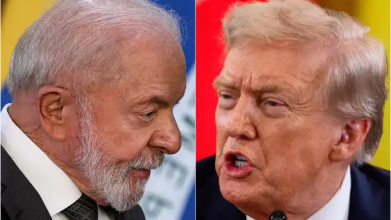 Os presidentes do Brasil, Luiz Inácio Lula da Silva (esq.), e dos EUA, Donald Trump (dir.)