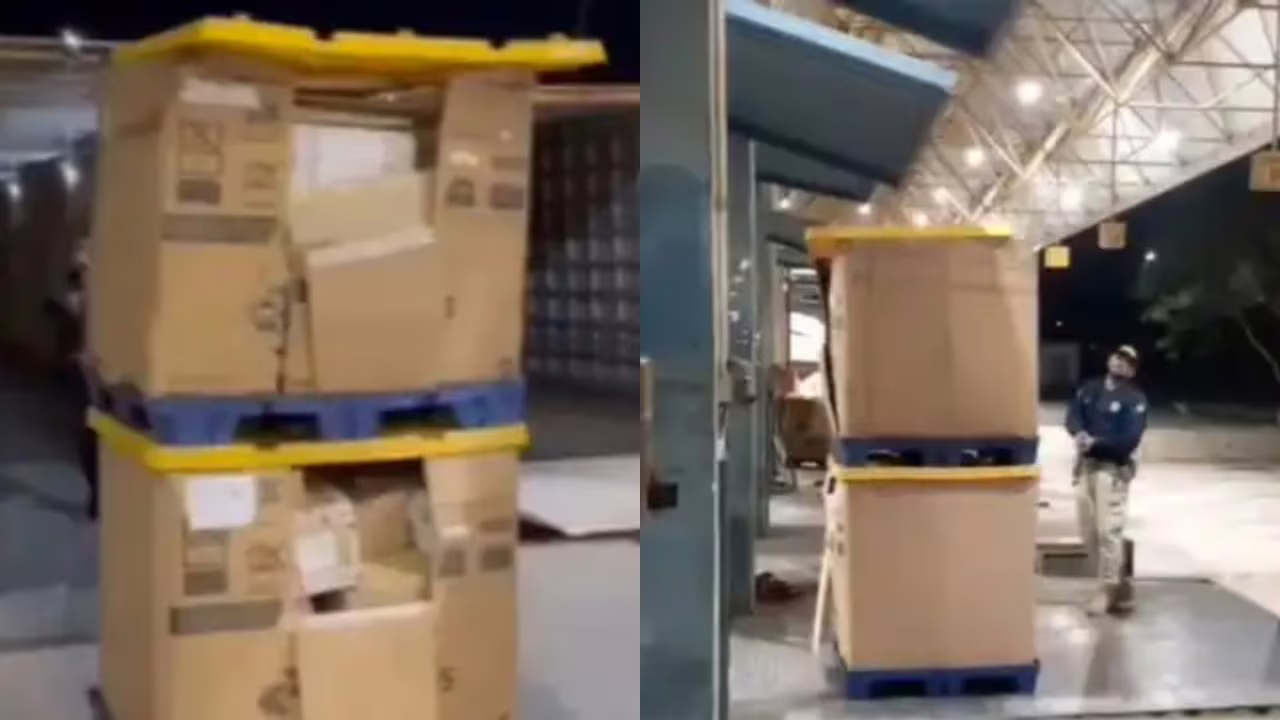 Homem se esconde em caixa dentro de caminhão dos Correios