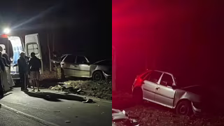 Colisão entre caminhão e carro mata motorista na MG-123, em Rio Piracicaba, MG