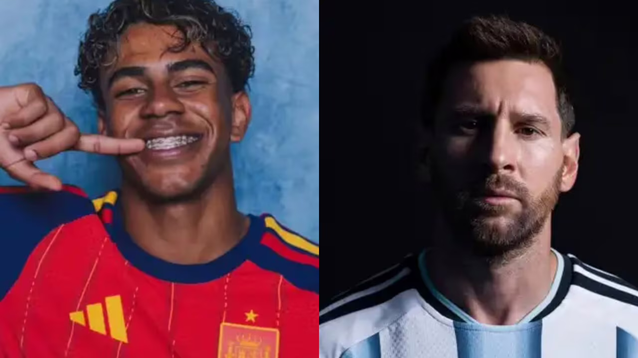 Lamine Yamal  e Lionel Messi se enfrentam na final da Copa do Mundo • Divulgação/Fifa