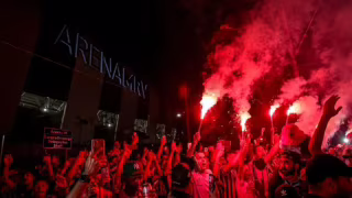 Torcida do Atlético prepara rua de fogo para clássico contra o Cruzeiro na Arena MRV