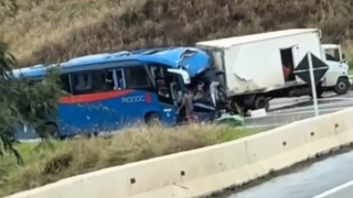Motorista morre em acidente com ônibus e caminhão na BR-393, em Três Rios, RJ