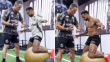 Neymar publica imagem criada por IA e brinca com físico durante treino no Santos