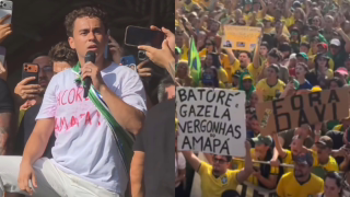 Em Macapá (AP), Nikolas Ferreira pede saída de Alcolumbre do Senado