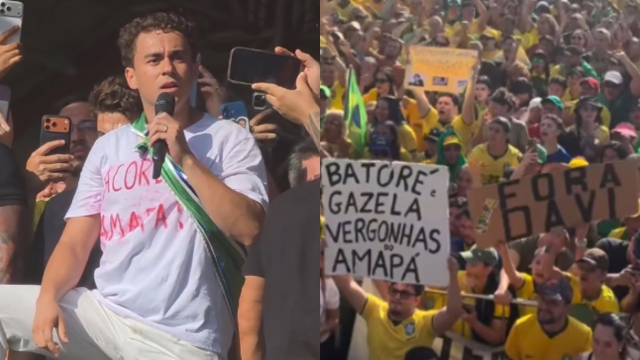 Em Macapá (AP), Nikolas Ferreira pede saída de Alcolumbre do Senado