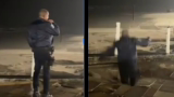 Guarda civil cai em cratera após calçada desabar em Praia Grande, SP