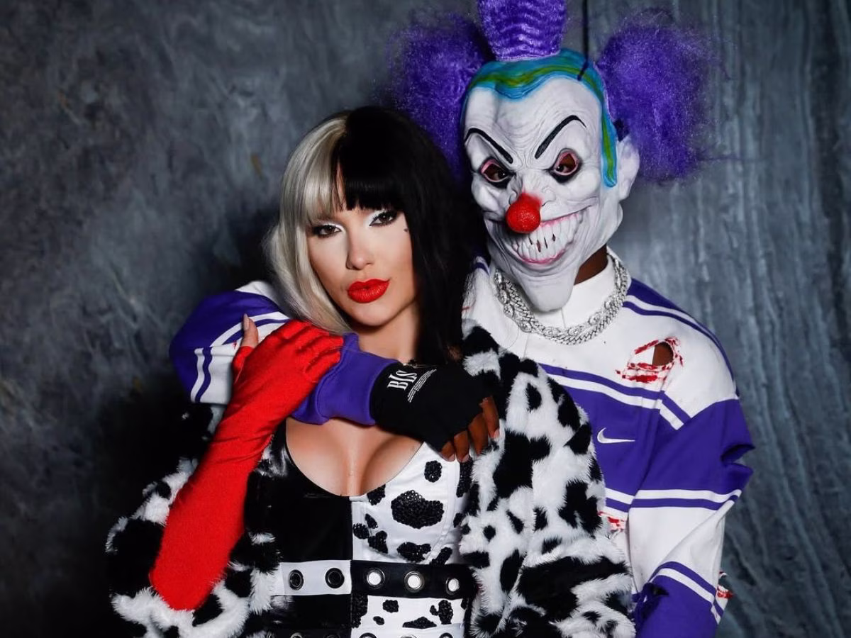 Virginia e as crianças se preparam para o Halloween