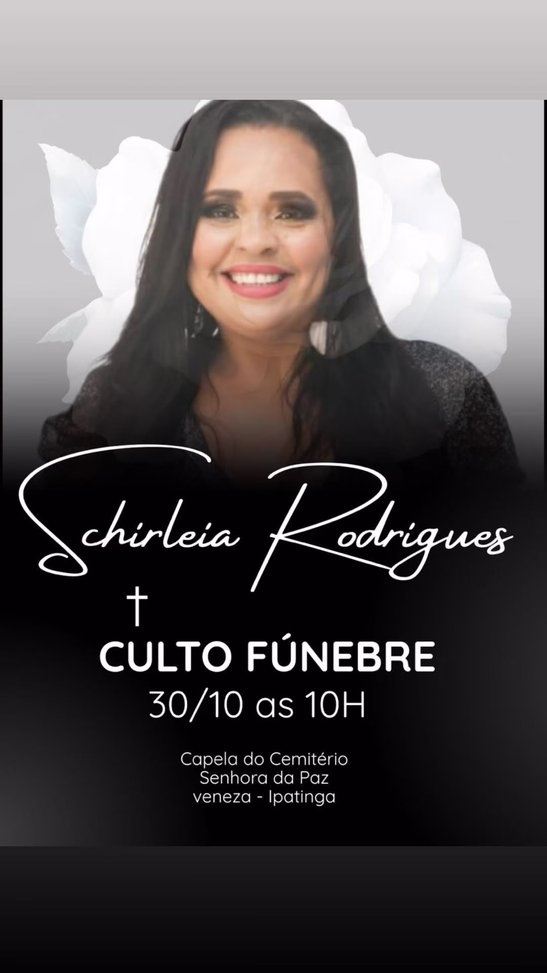 O culto fúnebre acontecerá em instantes, às 10h.