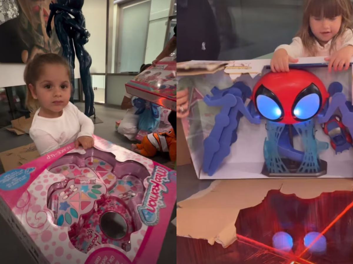 Após o início do relacionamento com Virginia, Vini Jr. aproveita para mimar os filhos dela