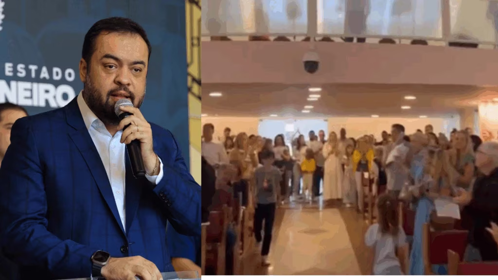 Membros da Paróquia Santa Rosa de Lima aplaudiram Cláudio Castro Fotos: Governo do Estado do Rio de Janeiro