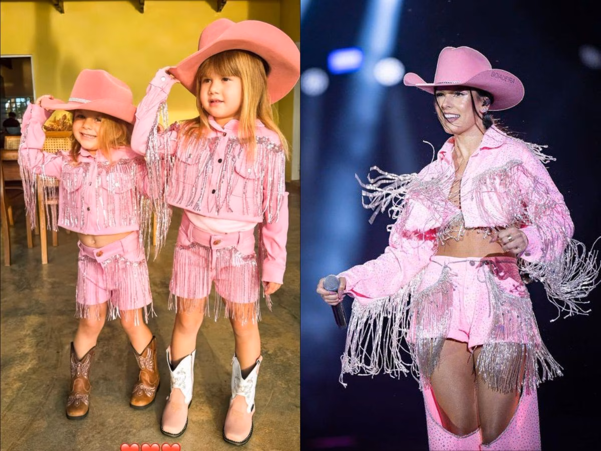 As Marias, que já foram vistas anteriormente vestindo trajes semelhantes, desta vez escolheram um visual idêntico ao da cantora