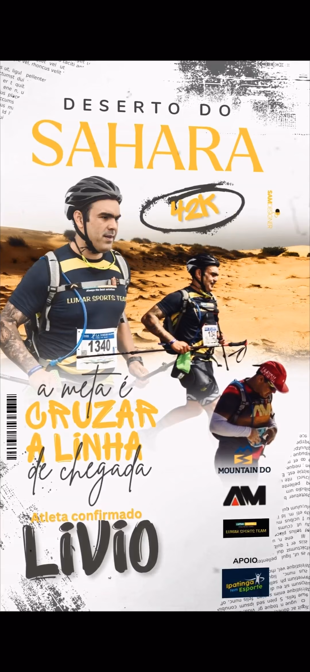 Fwd: Atleta de Ipatinga irá correr maratona jo deserto do Sahara