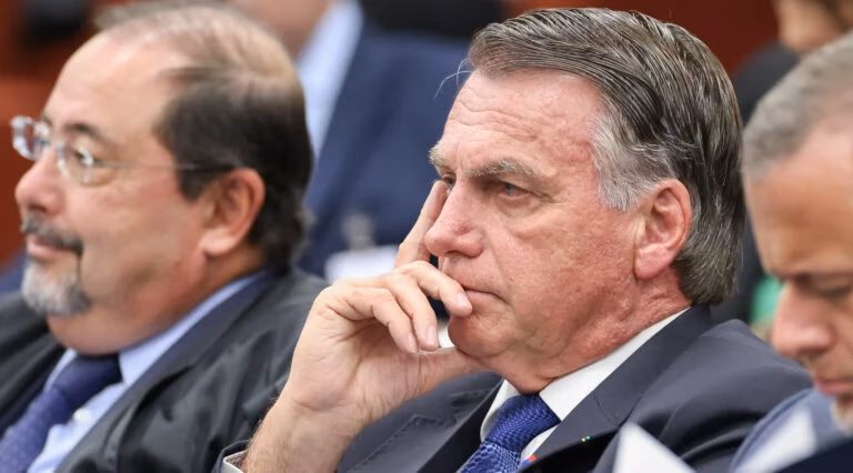 Jair Bolsonaro em audiência de denúncia no Supremo Tribunal Federal