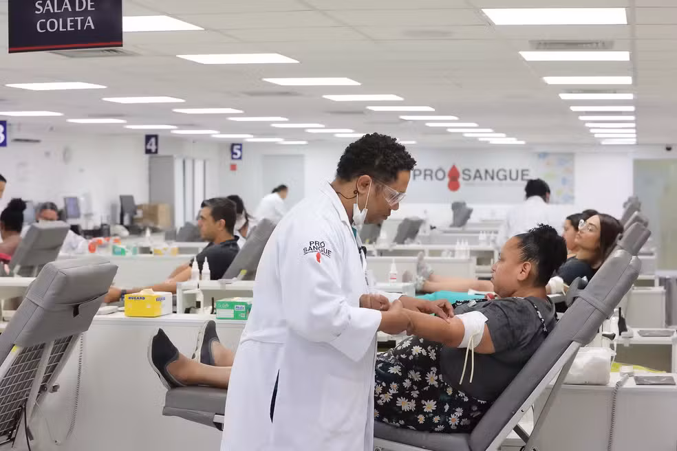 A instituição informa que todos os tipos de sangue são necessários, com situação crítica para A negativo, B negativo e O negativo e estado de alerta para O positivo e AB negativo