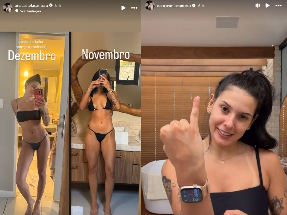 relatou como evoluiu na academia após um ano de treinos