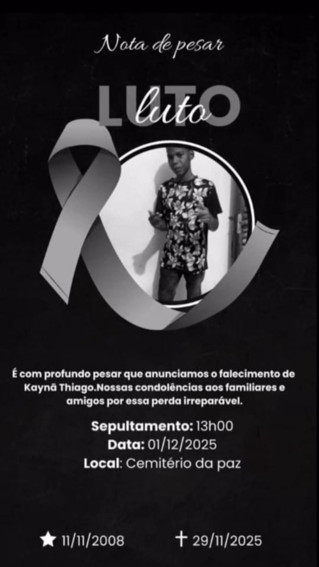 Detalhes sobre o sepultamento