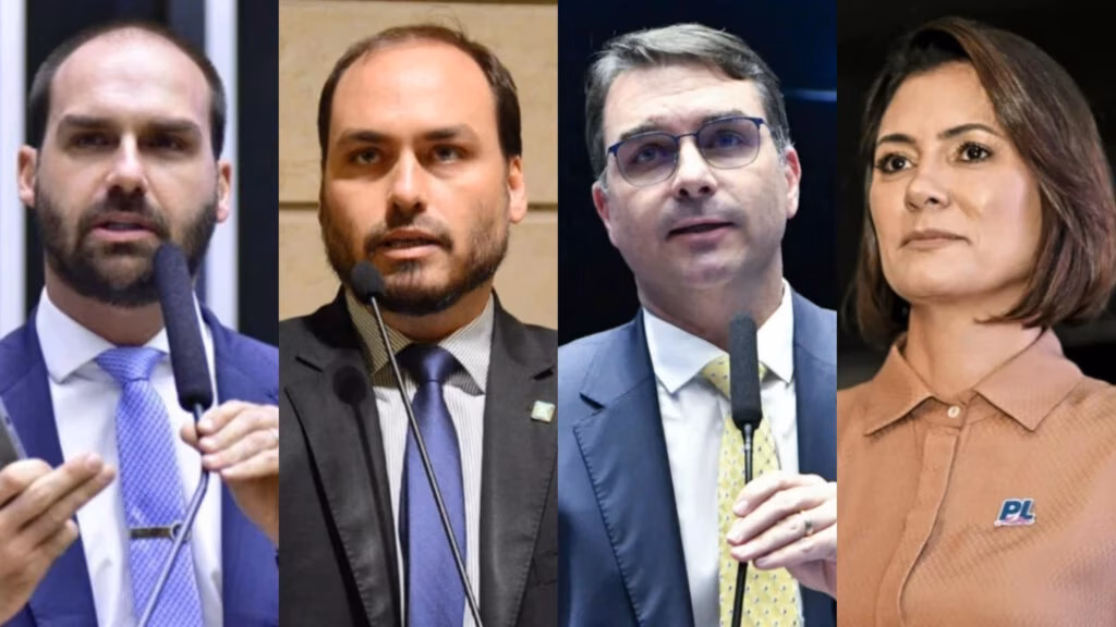 Eduardo, Carlos, Flávio e Michelle Bolsonaro