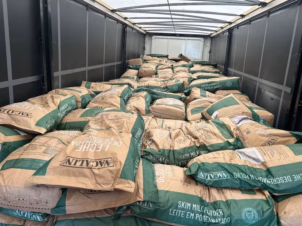 28 toneladas de leite em pó argentino