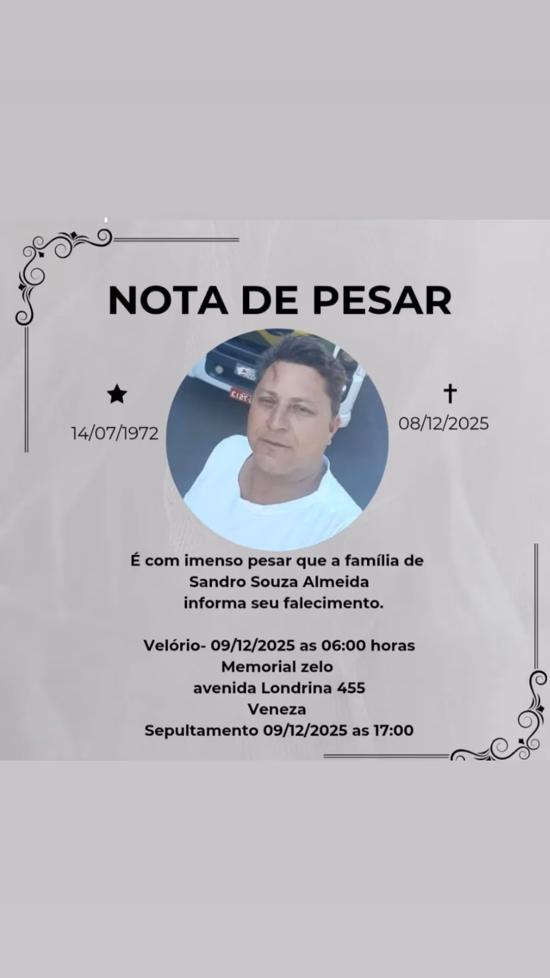 Detalhes sobre o sepultamento