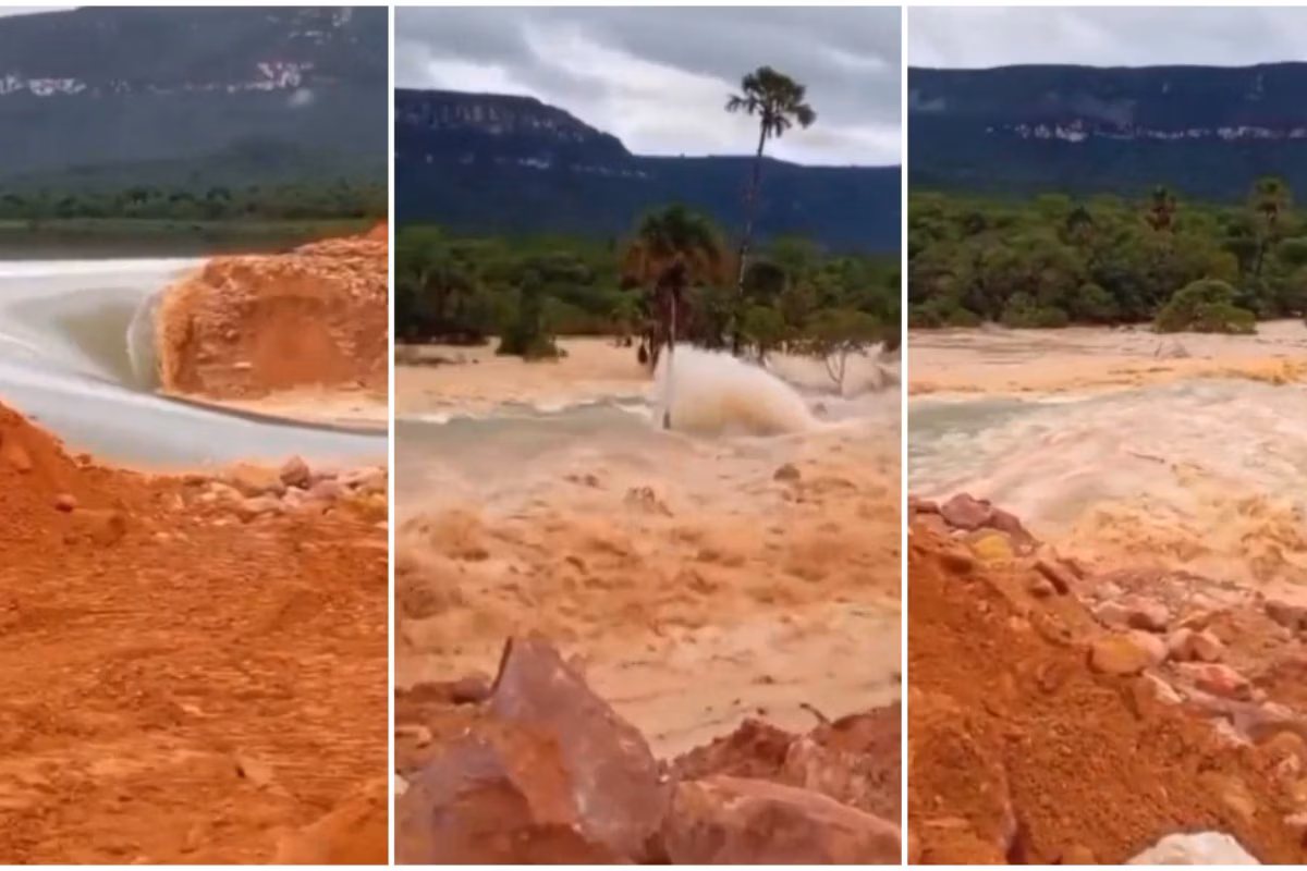 Vazão da barragem que rompeu em Tocantins