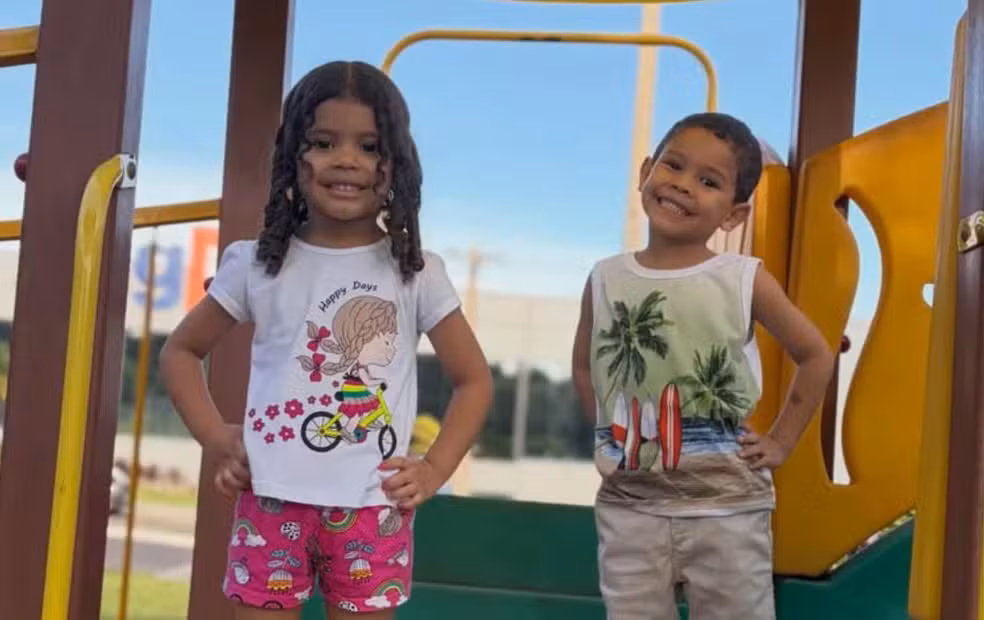 Yasmin e Gael, que morreram afogados em psicina durante confraternização em família, eram irmãos por parte de pai.