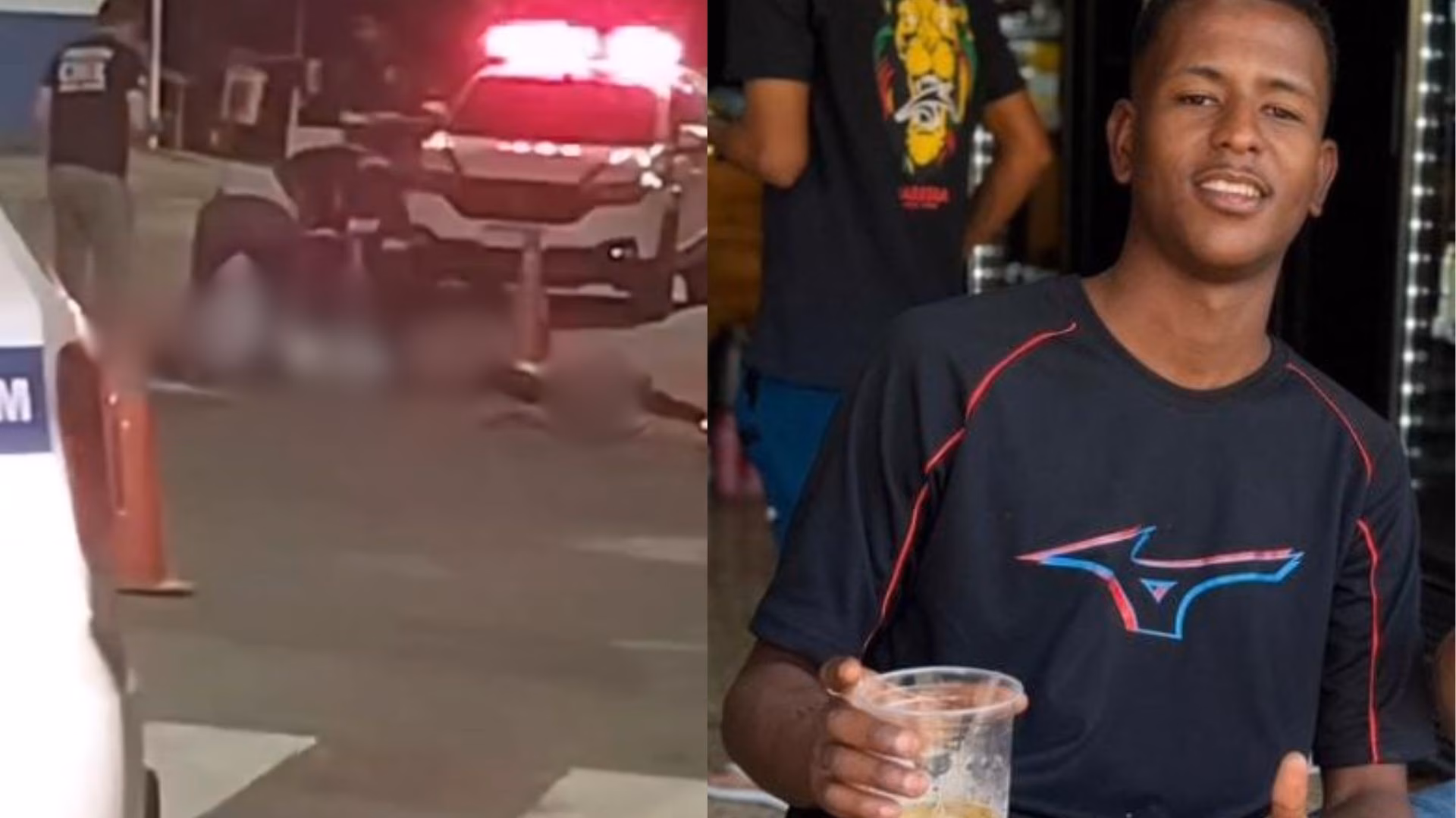 Uma testemunha contou aos policiais que ouviu disparos de arma de fogo e, em seguida, viu dois indivíduos fugindo em uma motocicleta preta, possivelmente uma Honda Titan, pela Rua Paraná.