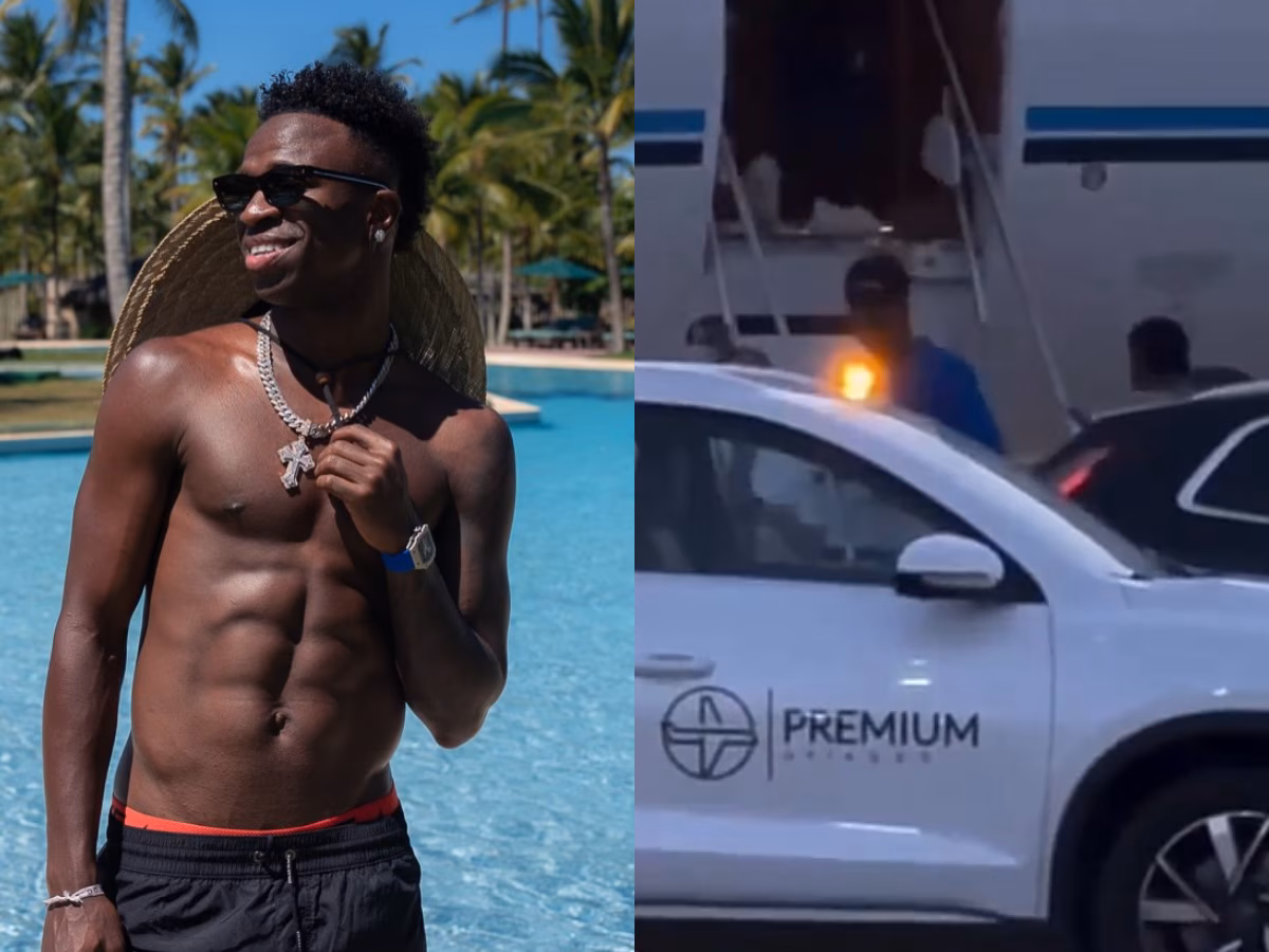 Vini Jr. partiu de Porto Seguro, na Bahia, rumo a Madri, na Espanha Vini Jr,