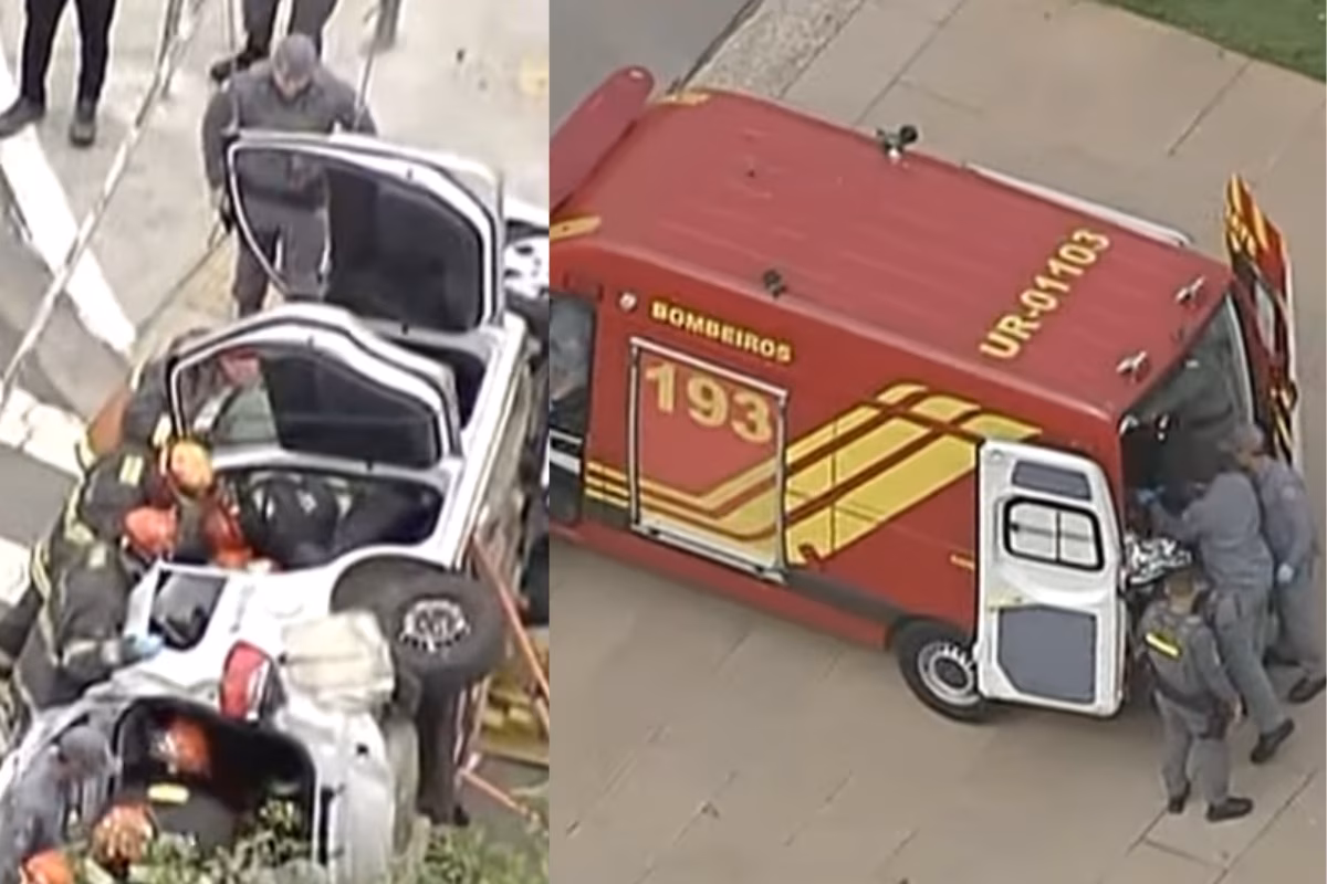 Os PMs iria prestar apoio em uma ocorrência de roubo de carga quando bateram em outro veículo e capotaram na zona sul de SP.