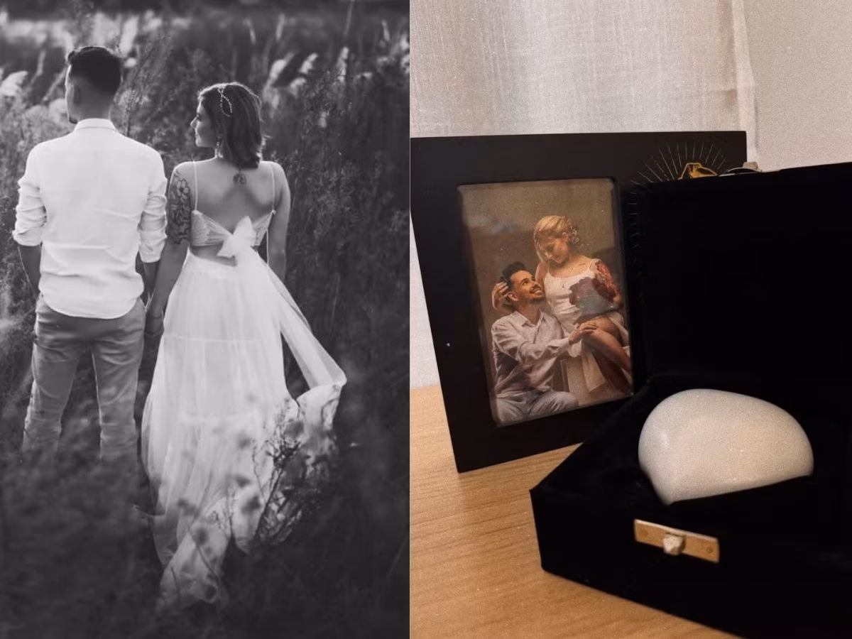 ( Marido de Isabel Veloso fala sobre levar cinzas da esposa consigo: “Você virou raiz”. 