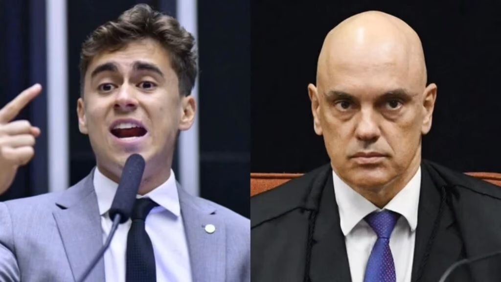 Nikolas Ferreira e Alexandre de Moraes 