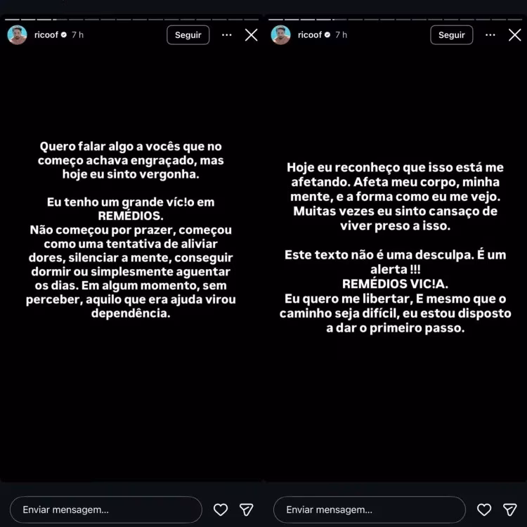 Rico Melquiades confessa vício e transforma desabafo em alerta: 