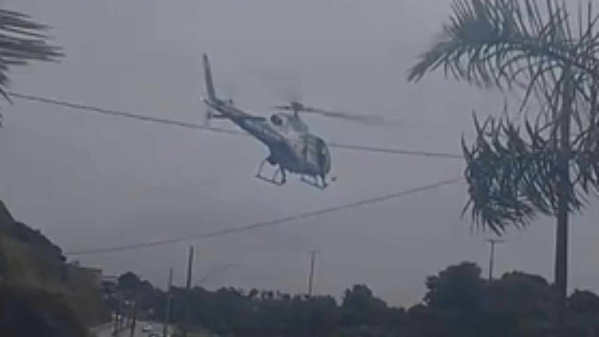 A ação mobiliza diversas viaturas e conta com o apoio do helicóptero Águia, da Polícia Militar, que sobrevoa a região.