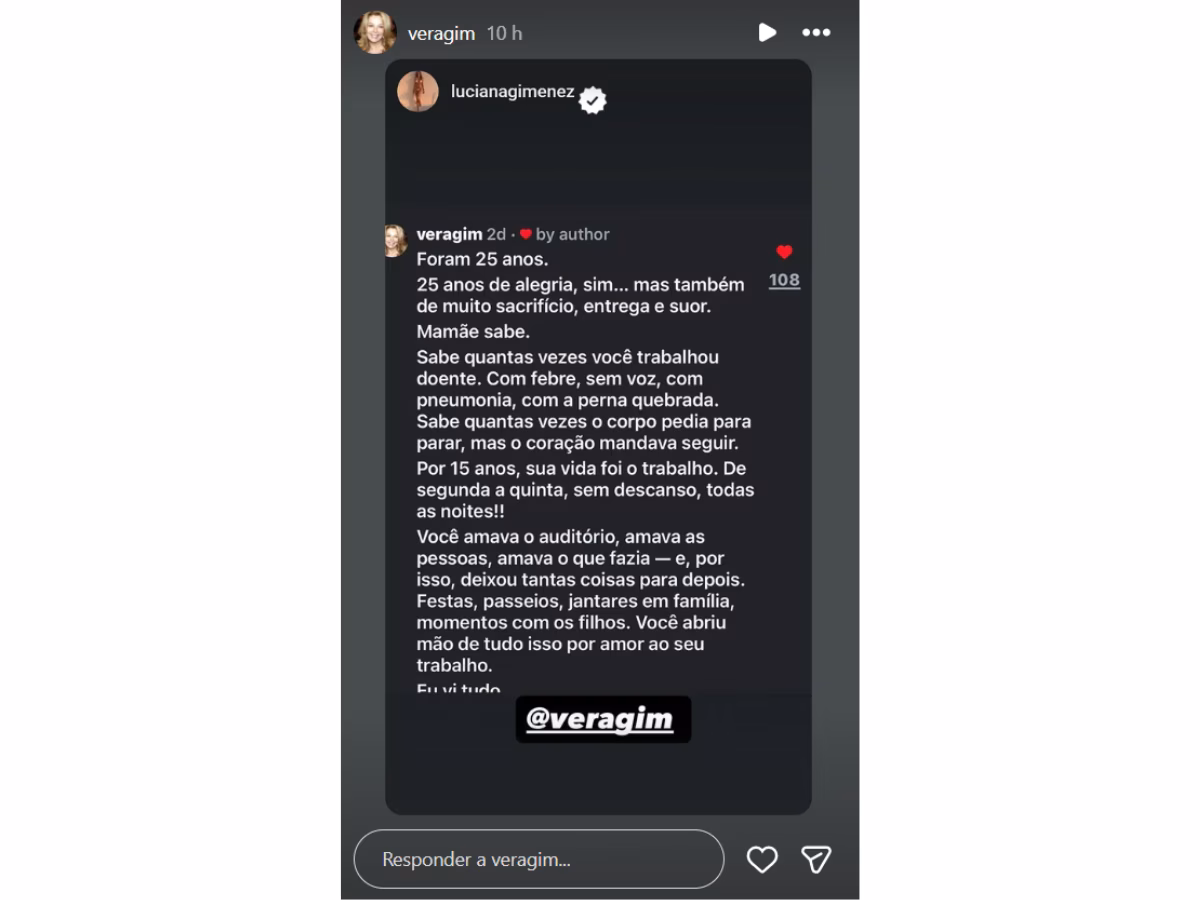 Apresentadora anunciou a saída da Rede Tv! na semana passada, após 25 anos de casa