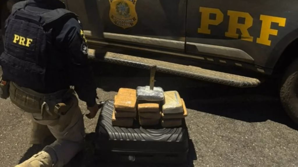 Passageira de ônibus é presa com 10 kg de skunk na BR-365 em Minas