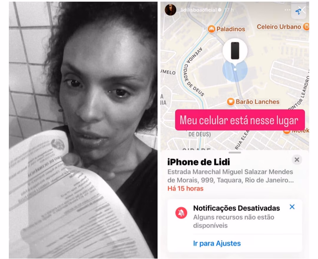 Lidi Lisboa reage a assalto, tem celular roubado e sofre ferimentos no rosto