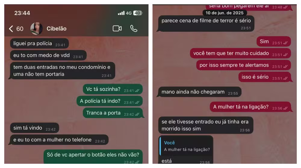 Cibele mandou mensagens para amigas dizendo que estava com 'medo' e achou que seria morta por Cássio
