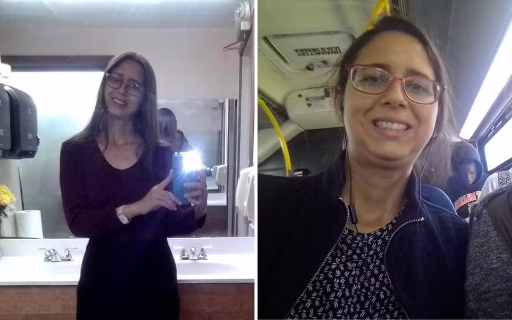 Letícia em fotos enviadas para a família