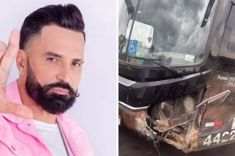 Cantor Latino e equipe sofrem acidente de ônibus na rodovia SP-310 no interior de SP 