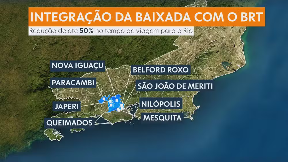 Cidades da Baixada que serão beneficiadas com o Terminal Margaridas