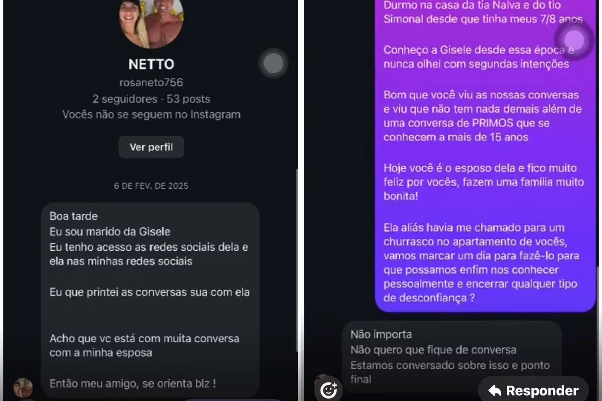 Mensagens trocadas pelo oficial indicam que Neto monitorava conversas de Gisele