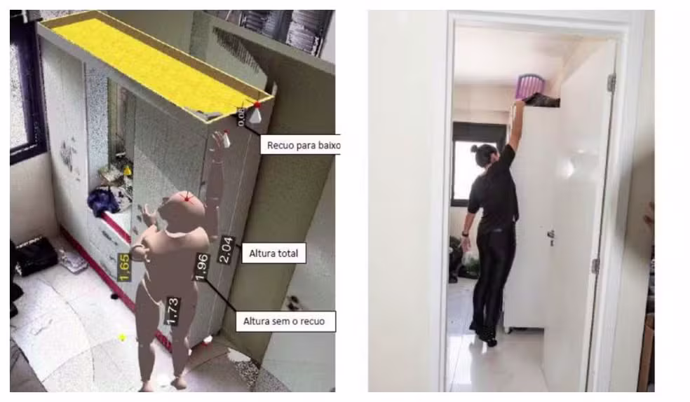 Laudo indica que altura onde pistola ficava era incompatível com alcance da vítima; Gisele tinha 1,65 metro de altura, e o guarda-roupa, 2,04 metros.