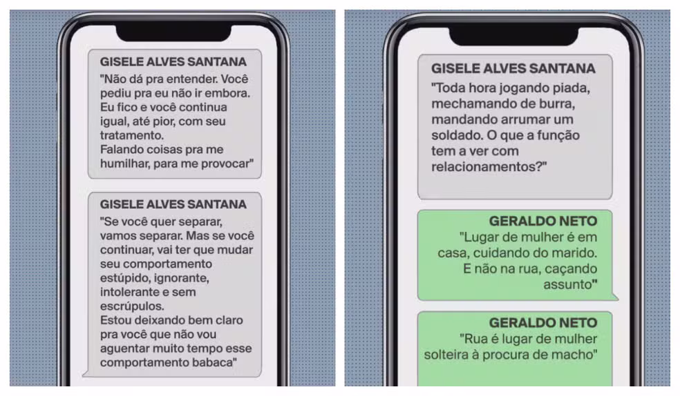 A Corregedoria da Polícia Militar conseguiu extrair do celular do tenente-coronel trocas de mensagens entre ele e Gisele.