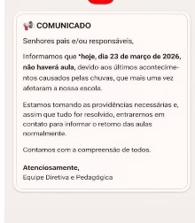 Em caso de necessidade, a população pode acionar a Defesa Civil pelo telefone 199 ou o Corpo de Bombeiros pelo 193.