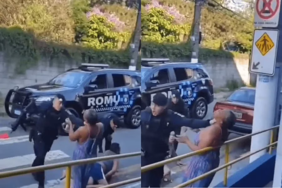 Segundo testemunhas, mulher tentava defender os filhos, que estavam sendo abordados pelos guardas da Ronda Ostensiva Municipal de Osasco.